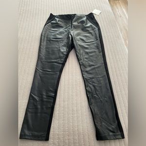 Black Ellen Tracy Faux Leather Leggings